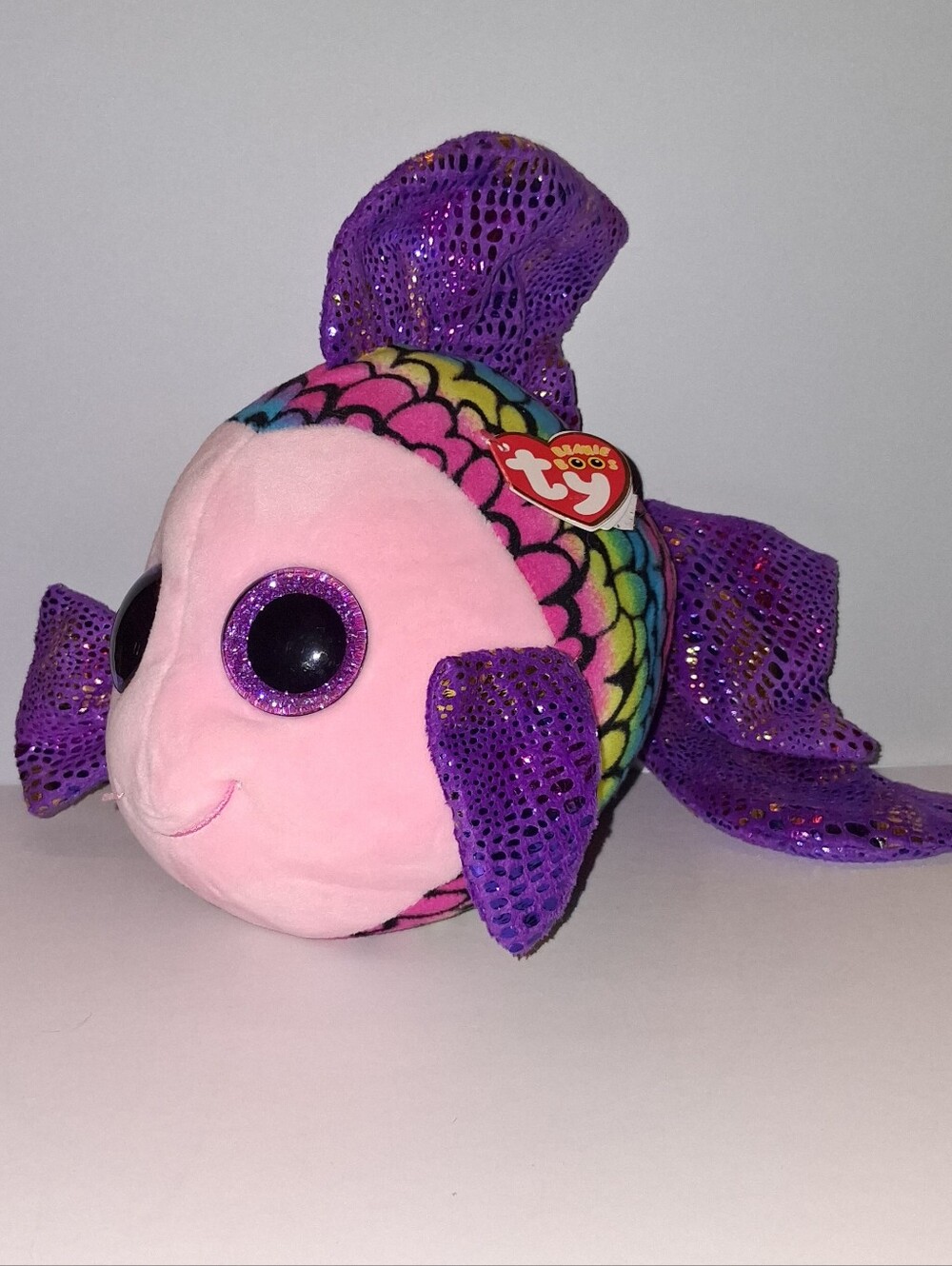 TY Beanie Boos Purple & Pink Fish Plush - Sparkle Scales